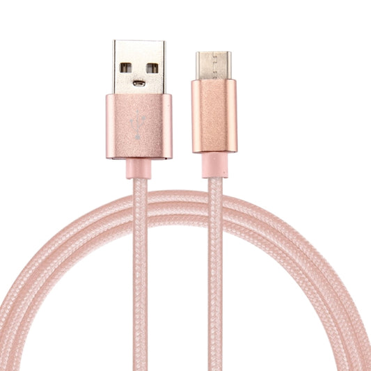 Knit Texture USB to USB-C / Type-C Data Sync Charging Cable, Cable Length: 1m, 3A Total Output, 2A Transfer Data(Rose Gold) - USB-C & Type-C Cable by buy2fix | Online Shopping UK | buy2fix