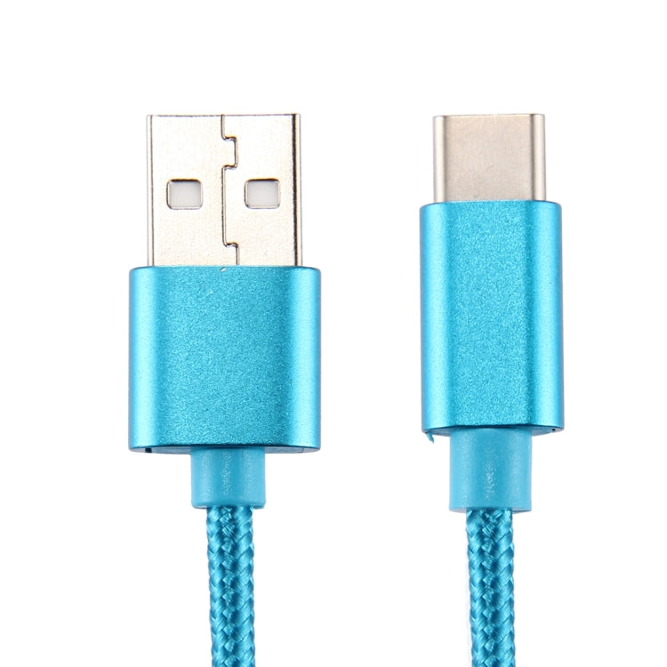 Knit Texture USB to USB-C / Type-C Data Sync Charging Cable, Cable Length: 3m, 3A Total Output, 2A Transfer Data(Blue) - USB-C & Type-C Cable by buy2fix | Online Shopping UK | buy2fix