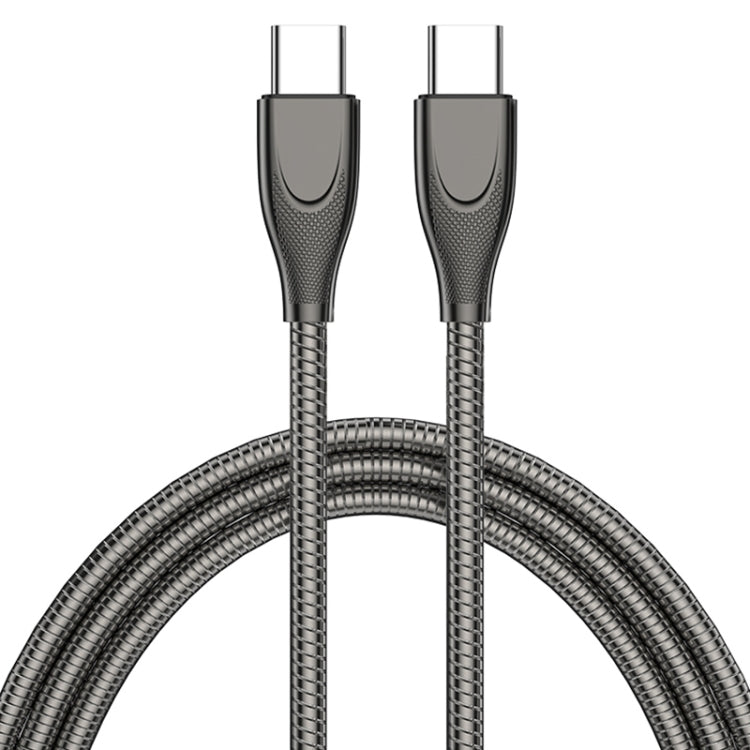 ADC-009 USB-C / Type-C to USB-C / Type-C Zinc Alloy Hose Fast Charging Data Cable, Cable Length: 1m(Gun Metal) - USB-C & Type-C Cable by buy2fix | Online Shopping UK | buy2fix