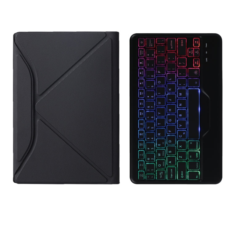 B610S Diamond Texture Triangle Back Holder Splittable Bluetooth Keyboard Leather Tablet Case with Backlight for Samsung Galaxy Tab S6 Lite (Black Black) - Samsung Keyboard by buy2fix | Online Shopping UK | buy2fix