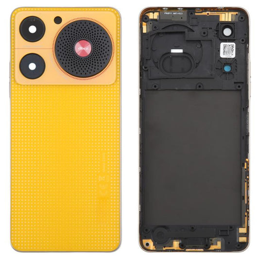 For ZTE nubia Music Z2353 Glass Battery Back Cover with Middle Frame / Camera Lens Cover(Yellow) - For ZTE by buy2fix | Online Shopping UK | buy2fix