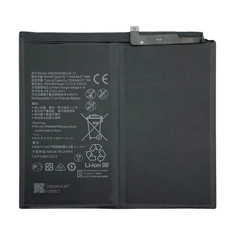 7250mAh Battery Replacement For Huawei MatePad V7 Pro BZT3 KJR BAH3 W59 AN10 DBY-AL00 BRT MRX AL09 W09 W19 AN09 MRR-W29 HB28D8C8ECW HB27D8C8ECW-12 - For Huawei by buy2fix | Online Shopping UK | buy2fix