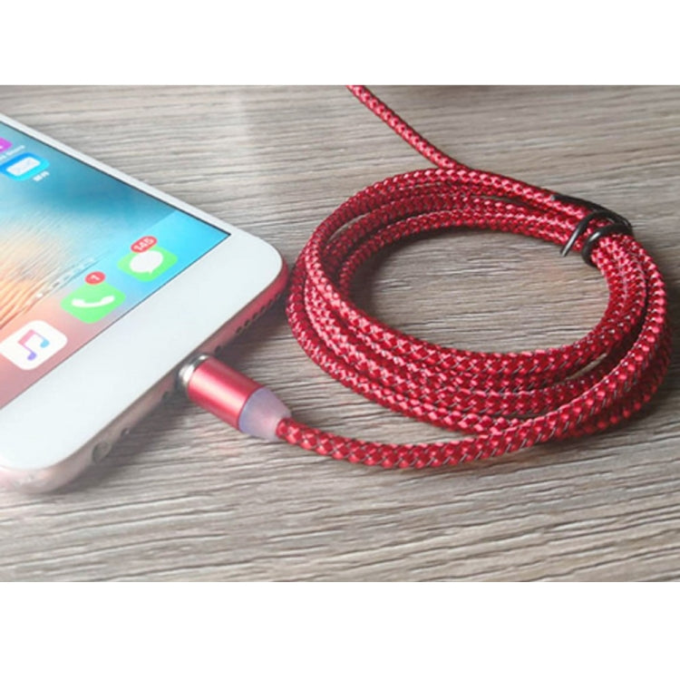 2 in 1 USB to 8 Pin + Micro USB Magnetic Metal Interface Nylon Braided Charging Cable, Length: 1m(Red) - Charging Cable & Head by buy2fix | Online Shopping UK | buy2fix