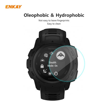 For Garmin Instinct Tactical ENKAY Hat-Prince 0.2mm 9H 2.15D Curved Edge Tempered Glass Screen Protector  Watch Film - Screen Protector by ENKAY | Online Shopping UK | buy2fix