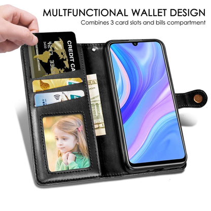 For OPPO A52/A72/A92 Retro Solid Color Leather Buckle Phone Case with Lanyard & Photo Frame & Card Slot & Wallet & Stand Function(Black) - OPPO Cases by buy2fix | Online Shopping UK | buy2fix