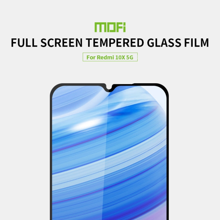 For Xiaomi RedMi 10X 5G MOFI 9H 2.5D Full Screen Tempered Glass Film(Black) -  by MOFI | Online Shopping UK | buy2fix