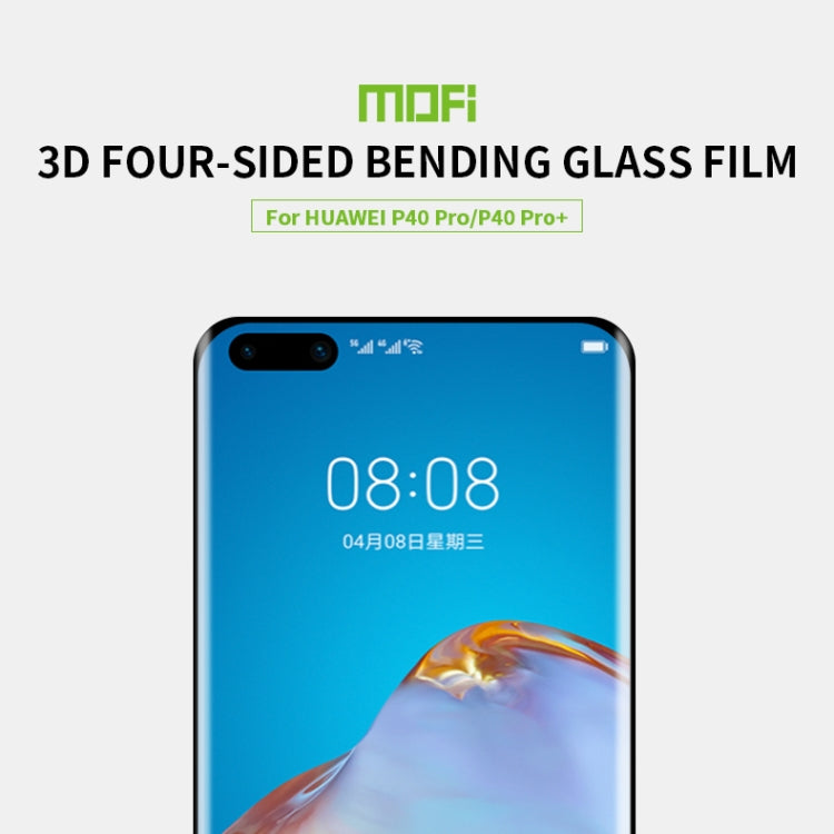 For Huawei P40 Pro / P40 Pro+ MOFI 9H 3D Explosion Proof Thermal Bending Full Screen Covered Tempered Glass Film(Black) - Huawei Tempered Glass by MOFI | Online Shopping UK | buy2fix