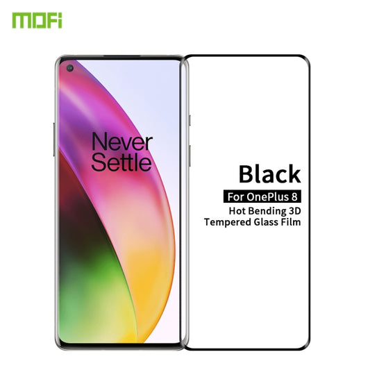 For OnePlus 8 MOFI 9H 3D Explosion Proof Thermal Bending Full Screen Covered Tempered Glass Film(Black) - OnePlus Tempered Glass by MOFI | Online Shopping UK | buy2fix