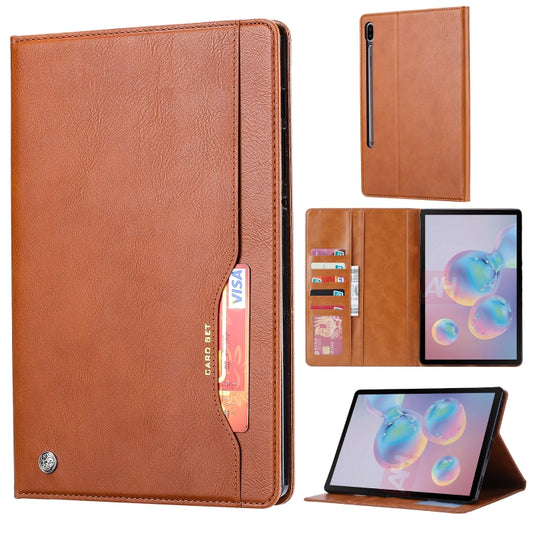 For Samsung Galaxy Tab S7 Plus / T970 / T975 / T976 Knead Skin Texture Horizontal Flip Leather Case with Photo Frame & Holder & Card Slots & Wallet(Brown) - Other Galaxy Tab PC by buy2fix | Online Shopping UK | buy2fix