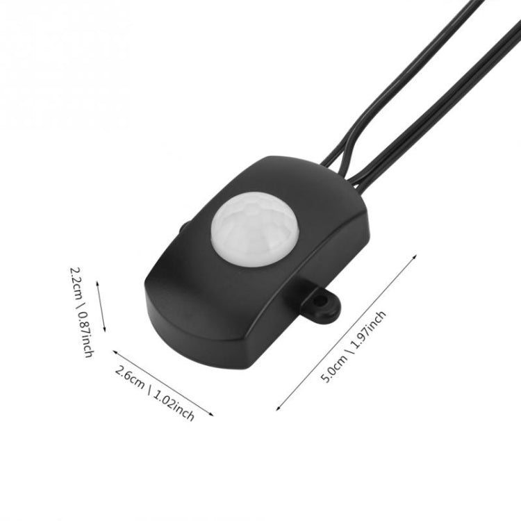DC 5V/12V/24V USB Body Infrared PIR Motion Sensor Switch Human Motion Sensor Detector Switch For LED Light Strip(Black) - Sensor LED Lights by buy2fix | Online Shopping UK | buy2fix