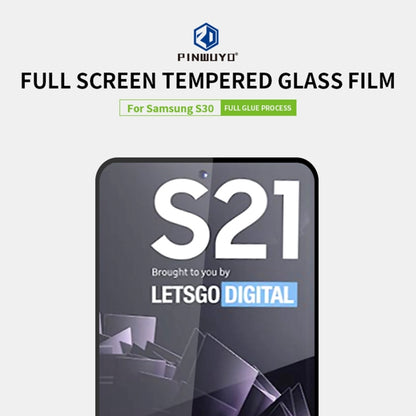 For Samsung Galaxy S21 5G PINWUYO 9H 2.5D Full Screen Tempered Glass Film(Black) - Galaxy S21 5G Tempered Glass by PINWUYO | Online Shopping UK | buy2fix