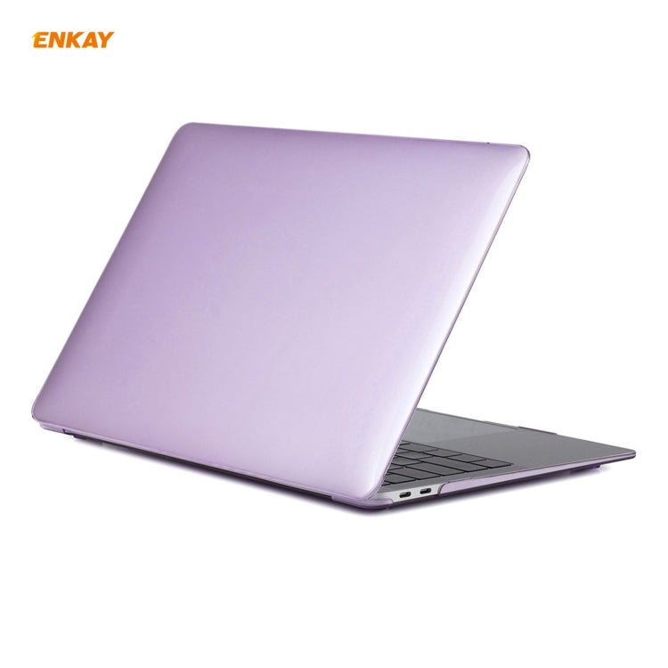 For MacBook Air 13.3 inch A2179 & A2337 2020 ENKAY 3 in 1 Crystal Laptop Protective Case + US Version TPU Keyboard Film + Anti-dust Plugs Set(Purple) - MacBook Air Cases by WIWU | Online Shopping UK | buy2fix