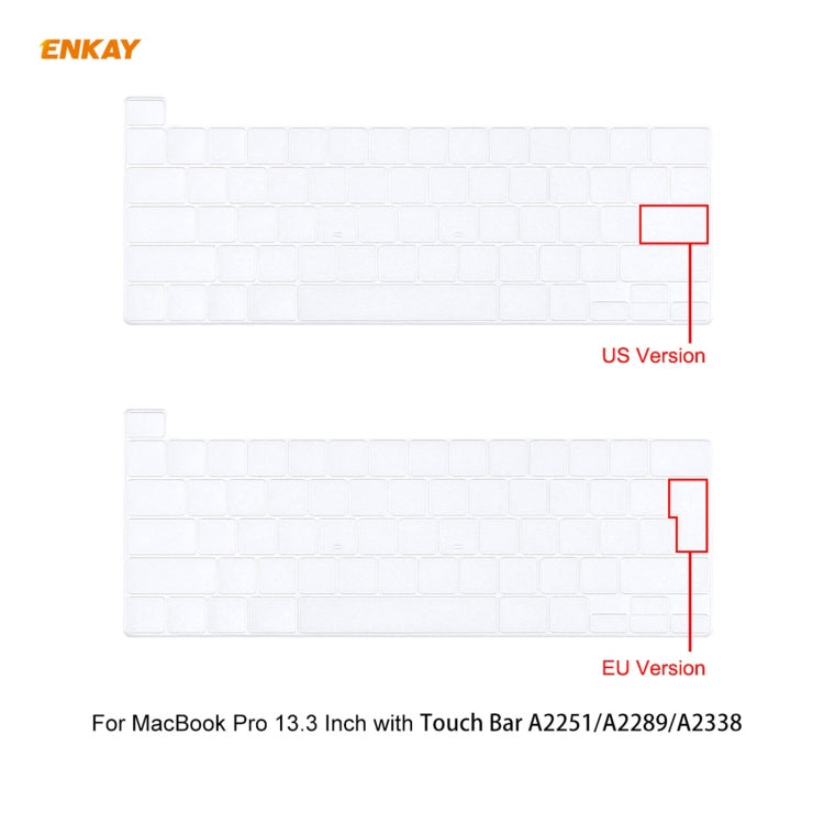 ENKAY 3 in 1 Matte Laptop Protective Case + EU Version TPU Keyboard Film + Anti-dust Plugs Set for MacBook Pro 13.3 inch A2251 & A2289 & A2338 (with Touch Bar)(Grey) - MacBook Pro Cases by ENKAY | Online Shopping UK | buy2fix