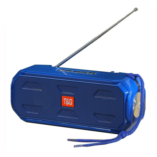 T&G TG280 Solar Power Charging Bluetooth Speakers with Flashlight, Support TF Card / FM / 3.5mm AUX / U Disk / Hands-free Call(Blue) - Desktop Speaker by T&G | Online Shopping UK | buy2fix