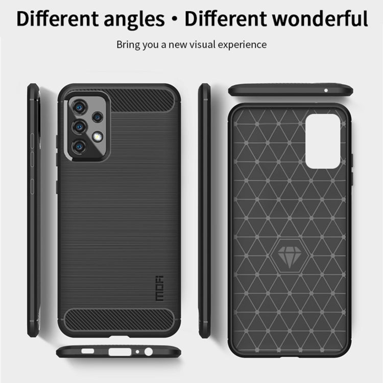 For Samsung Galaxy A52 5G/4G MOFI Gentleness Series Brushed Texture Carbon Fiber Soft TPU Case(Blue) - Galaxy Phone Cases by MOFI | Online Shopping UK | buy2fix