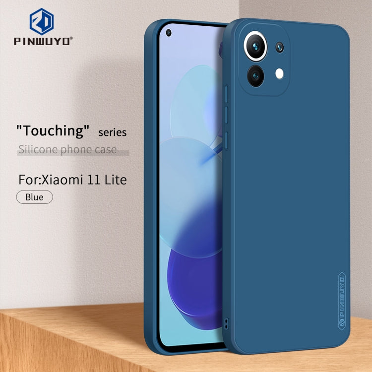 For Xiaomi Mi 11 Lite PINWUYO Touching Series Liquid Silicone TPU Shockproof Case(Blue) - Xiaomi Cases by PINWUYO | Online Shopping UK | buy2fix