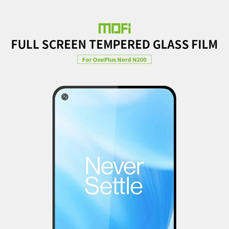 For OnePlus Nord N200 MOFI 9H 2.5D Full Screen Tempered Glass Film(Black) - OnePlus Tempered Glass by MOFI | Online Shopping UK | buy2fix