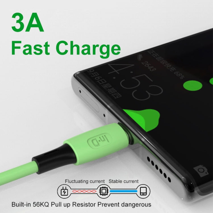 ENKAY Hat-Prince ENK-CB1102 3A USB to USB-C / Type-C Silicone Data Sync Fast Charging Cable, Cable Length: 1.8m(Green) - USB-C & Type-C Cable by ENKAY | Online Shopping UK | buy2fix