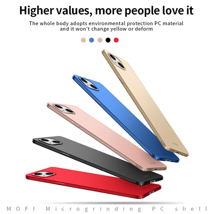 For iPhone 13 mini  MOFI Frosted PC Ultra-thin Hard Case(Gold) - iPhone 13 mini Cases by MOFI | Online Shopping UK | buy2fix