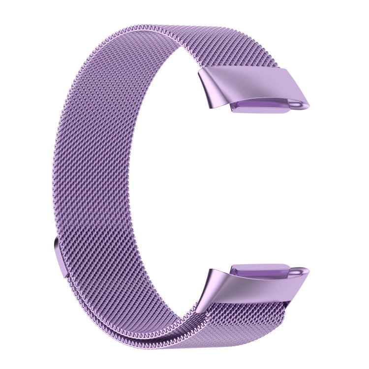 Milano Magnetic Metal Watch Band for Fitbit Charge 5(Light Purple) - Watch Bands by buy2fix | Online Shopping UK | buy2fix