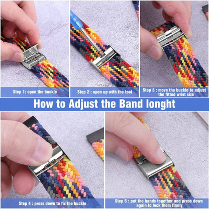 For Samsung Galaxy Watch 4 / Watch 5 20mm Nylon Braided Metal Buckle Watch Band(Dark Blue) - Watch Bands by buy2fix | Online Shopping UK | buy2fix