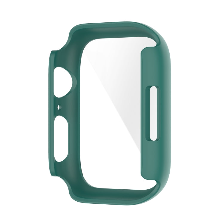 Shockproof PC Protective Case with Tempered Glass Film For Apple Watch Series 9 / 8 / 7 41mm(green) - Watch Cases by buy2fix | Online Shopping UK | buy2fix