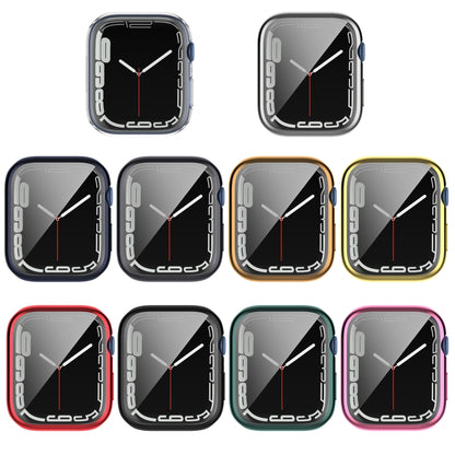 Shockproof TPU Full Protective Shell with Protective Film For Apple Watch Series 9 / 8 / 7 45mm(Silver) - Watch Cases by buy2fix | Online Shopping UK | buy2fix