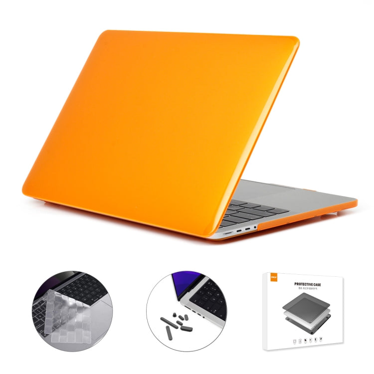 ENKAY Hat-Prince 3 in 1 Crystal Laptop Protective Case + TPU Keyboard Film + Anti-dust Plugs Set for MacBook Pro 16.2 inch A2485 2021/A2880 2023, Version:EU Version(Orange) - MacBook Pro Cases by ENKAY | Online Shopping UK | buy2fix