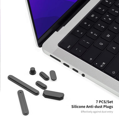 ENKAY Hat-Prince 3 in 1 Matte Laptop Protective Case + TPU Keyboard Film + Anti-dust Plugs Set for MacBook Pro 16.2 inch A2485 2021/A2880 2023, Version:US Version(Grey) - MacBook Pro Cases by ENKAY | Online Shopping UK | buy2fix