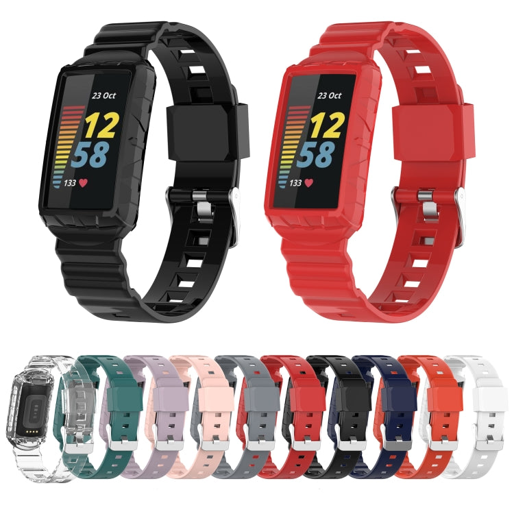 For Fitbit Charge 4 SE Silicone One Body Armor Watch Band(Orange) - Watch Bands by buy2fix | Online Shopping UK | buy2fix