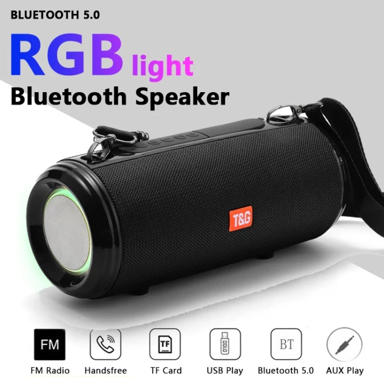 T&G TG537 RGB Light Portable Waterproof Bluetooth Speaker Supports FM / TF Card(Black) - Desktop Speaker by T&G | Online Shopping UK | buy2fix