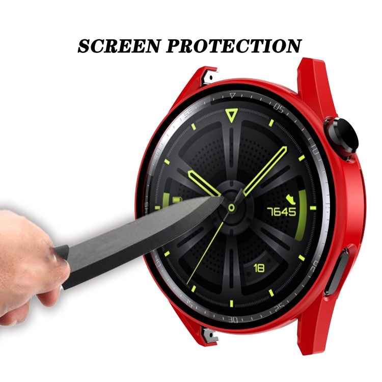 Tempered Glass Film Oil Spray Matte PC Case For Huawei GT3 42mm(Cherry Powder) - Watch Cases by buy2fix | Online Shopping UK | buy2fix