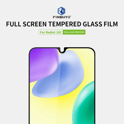 For Xiaomi Redmi 10C PINWUYO 9H 2.5D Full Screen Tempered Glass Film(Black) -  by PINWUYO | Online Shopping UK | buy2fix