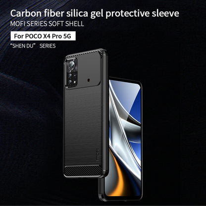 For Xiaomi Poco X4 Pro 5G MOFI Gentleness Brushed Carbon Fiber Soft TPU Case(Gray) - Xiaomi Cases by MOFI | Online Shopping UK | buy2fix