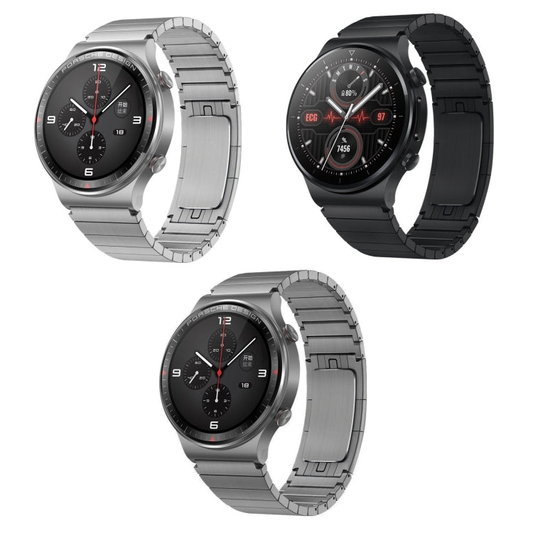 For Huawei GT 3 Pro 46mm One Bead Original Buckle Metal Watch Band(Black) - Watch Bands by buy2fix | Online Shopping UK | buy2fix