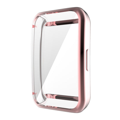 For Huawei Band 7/6 / Honor Band 6 ENKAY Hat-Prince Full Coverage Electroplated Soft TPU Case with Screen Protection(Pink) - Watch Cases by ENKAY | Online Shopping UK | buy2fix