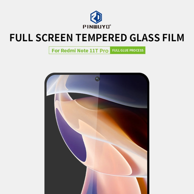 For Xiaomi Redmi Note 11T Pro PINWUYO 9H 2.5D Full Screen Tempered Glass Film(Black) -  by PINWUYO | Online Shopping UK | buy2fix