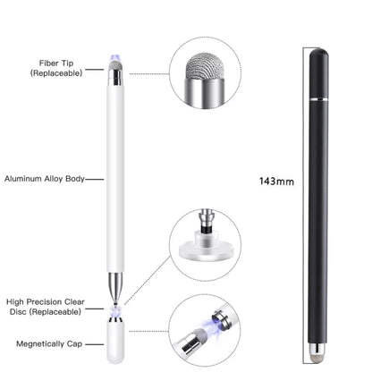 AT-30 2-in-1 Silicone Sucker + Conductive Cloth Head Handwriting Touch Screen Pen Mobile Phone Passive Capacitive Pen with 1 Pen Head(Black) - Stylus Pen by buy2fix | Online Shopping UK | buy2fix