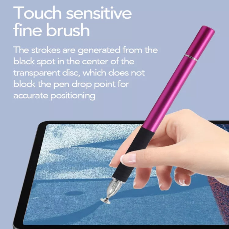 AT-31 Conductive Cloth Head + Precision Sucker Capacitive Pen Head 2-in-1 Handwriting Stylus with 2 Pen Head(Rose Red) - Stylus Pen by buy2fix | Online Shopping UK | buy2fix