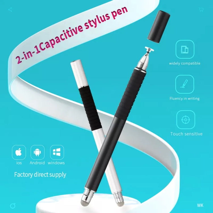 AT-31 Conductive Cloth Head + Precision Sucker Capacitive Pen Head 2-in-1 Handwriting Stylus with 2 Pen Head(Golden) - Stylus Pen by buy2fix | Online Shopping UK | buy2fix