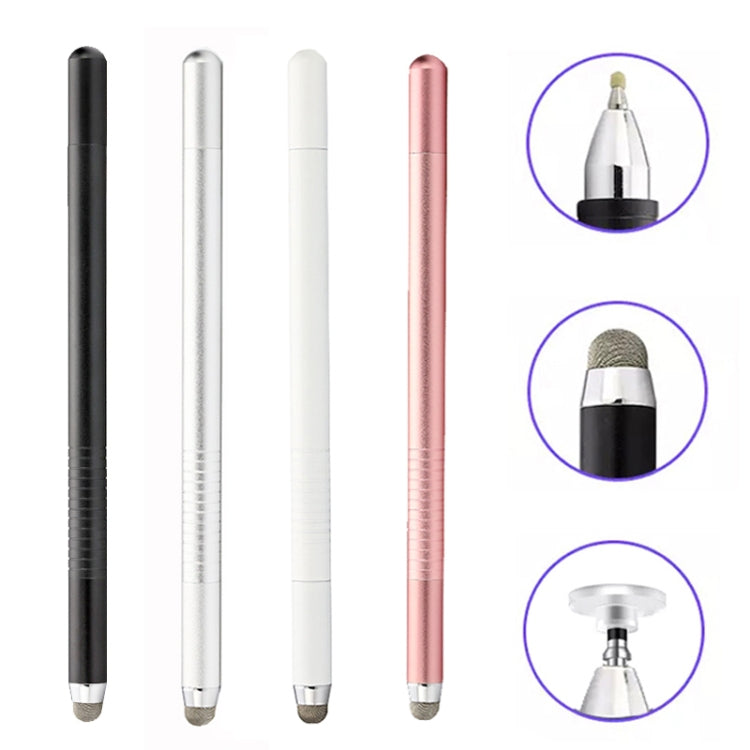 AT-32 3-in-1 Precision Sucker Capacitive Pen + Conductive Cloth Head + Handwriting Signature Pen Mobile Phone Touch Screen Pen with 2 Pen Head(Silver) - Stylus Pen by buy2fix | Online Shopping UK | buy2fix