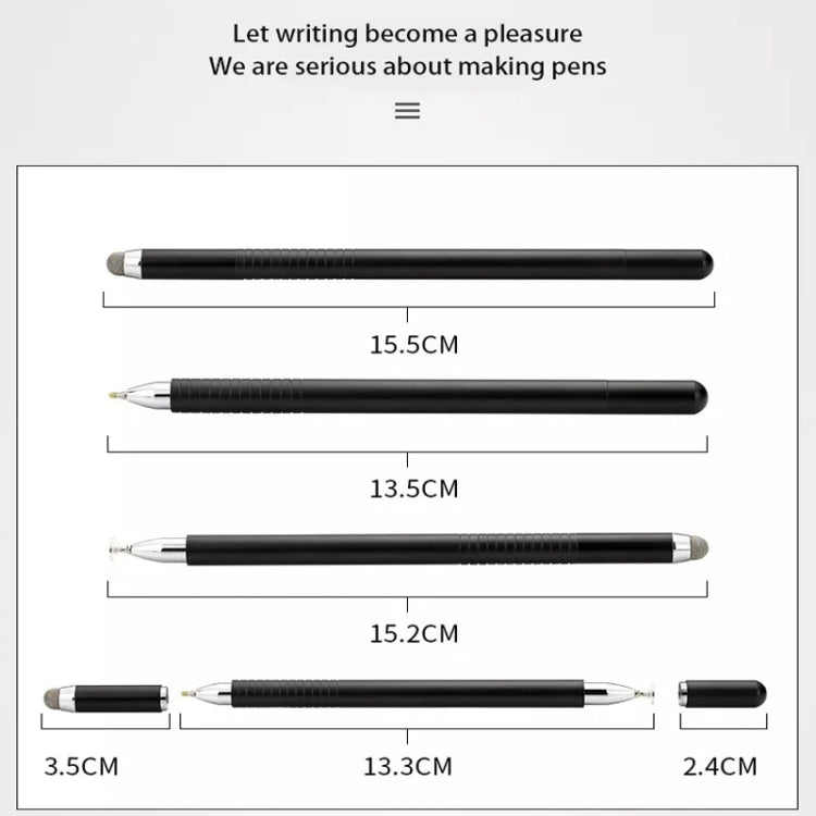 AT-32 3-in-1 Precision Sucker Capacitive Pen + Conductive Cloth Head + Handwriting Signature Pen Mobile Phone Touch Screen Pen with 2 Pen Head(White) - Stylus Pen by buy2fix | Online Shopping UK | buy2fix