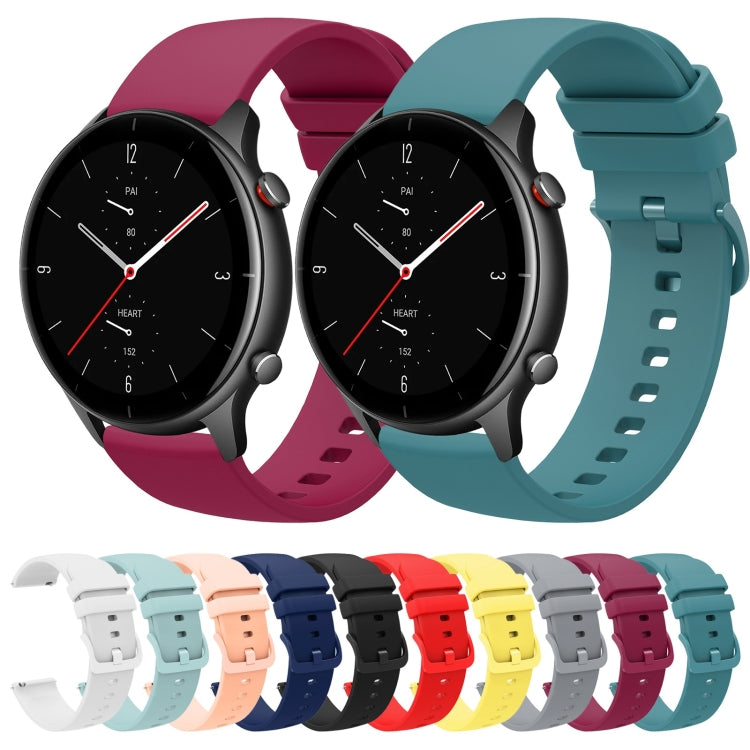 For Amazfit GTR 2e 22mm Solid Color Soft Silicone Watch Band(Pink) - Watch Bands by buy2fix | Online Shopping UK | buy2fix