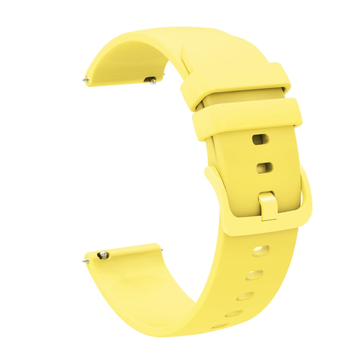 For Amazfit GTR 2 22mm Solid Color Soft Silicone Watch Band(Yellow) - Watch Bands by buy2fix | Online Shopping UK | buy2fix