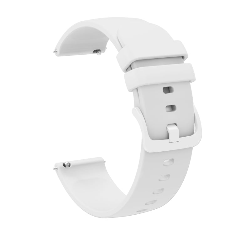 For Amazfit 3 22mm Solid Color Soft Silicone Watch Band(White) - Watch Bands by buy2fix | Online Shopping UK | buy2fix