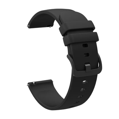 For Amazfit 3 22mm Solid Color Soft Silicone Watch Band(Black) - Watch Bands by buy2fix | Online Shopping UK | buy2fix