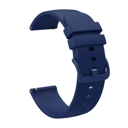 For Amazfit Stratos 22mm Solid Color Soft Silicone Watch Band(Navy Blue) - Watch Bands by buy2fix | Online Shopping UK | buy2fix
