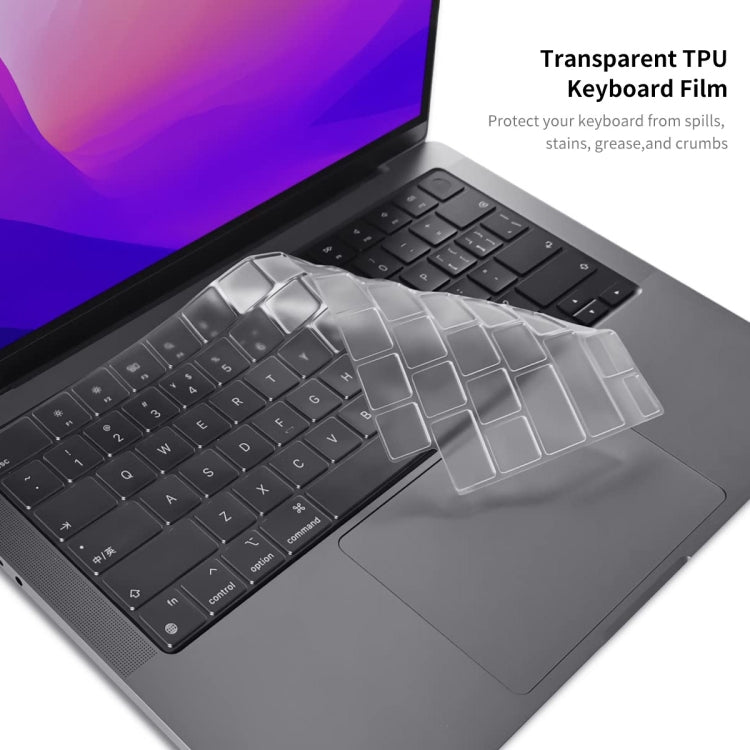 For MacBook Pro 14.2 A2442/A2779 2023 ENKAY Hat-Prince 3 in 1 Spaceman Pattern Laotop Protective Crystal Case with TPU Keyboard Film / Anti-dust Plugs, Version:US(Spaceman No.1) - MacBook Pro Cases by ENKAY | Online Shopping UK | buy2fix