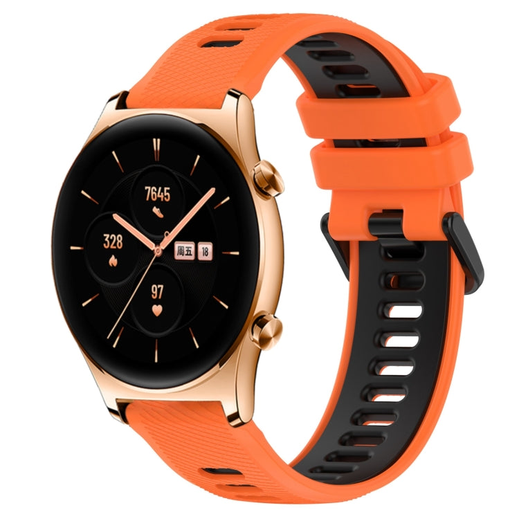 For Honor Watch GS 3 22mm Sports Two-Color Silicone Watch Band(Orange+Black) - Watch Bands by buy2fix | Online Shopping UK | buy2fix