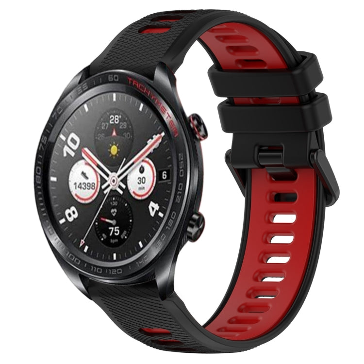 For Honor Watch Dream 22mm Sports Two-Color Silicone Watch Band(Black+Red) - Watch Bands by buy2fix | Online Shopping UK | buy2fix